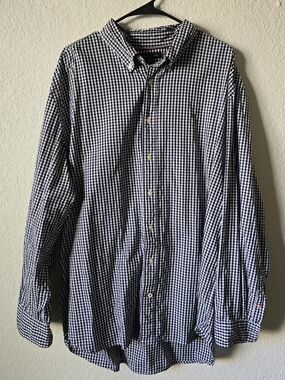 Tommy Hilfiger Navy and White Gingham Button-Down Shirt